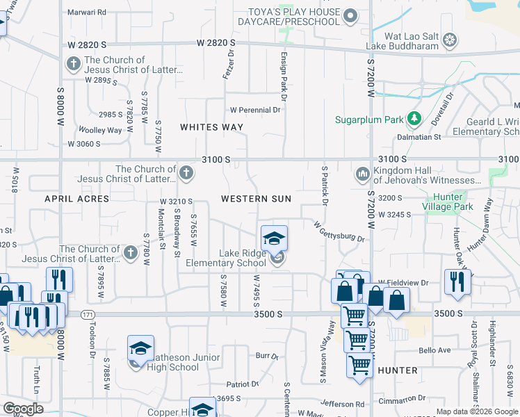 map of restaurants, bars, coffee shops, grocery stores, and more near 3223 Magnolia Dr in Magna