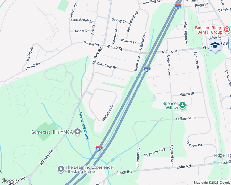 map of restaurants, bars, coffee shops, grocery stores, and more near 112 Berkeley Circle in Basking Ridge