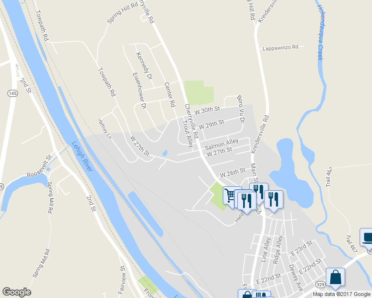 map of restaurants, bars, coffee shops, grocery stores, and more near 2818 West 28th Street in Northampton