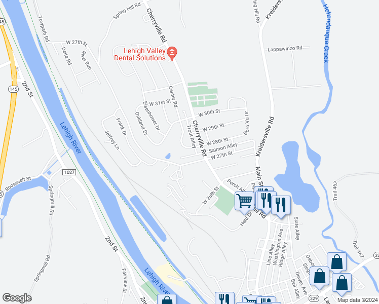map of restaurants, bars, coffee shops, grocery stores, and more near 2818 West 28th Street in Northampton