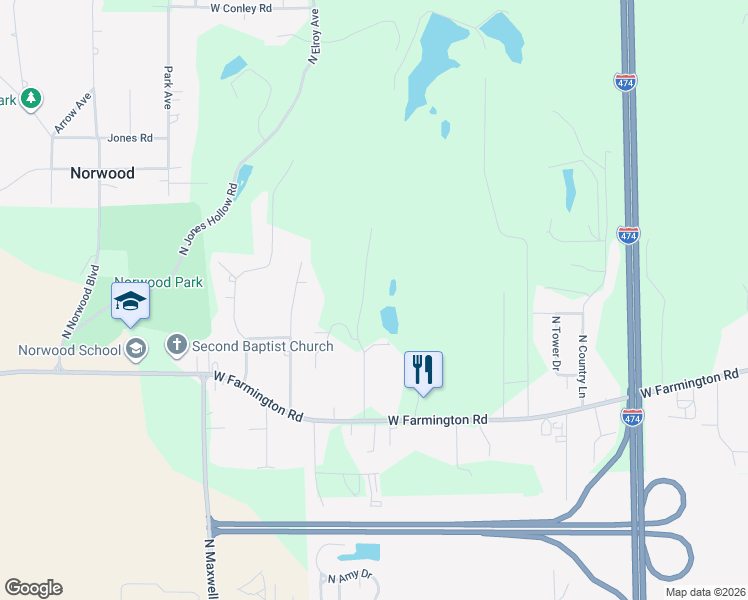 map of restaurants, bars, coffee shops, grocery stores, and more near 1022 North Dempster Lane in Peoria
