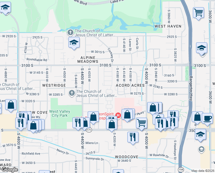 map of restaurants, bars, coffee shops, grocery stores, and more near 4237 West 3225 South in West Valley City