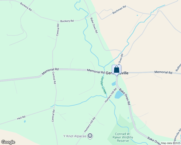 map of restaurants, bars, coffee shops, grocery stores, and more near 6098 Memorial Road in Germansville