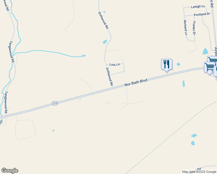 map of restaurants, bars, coffee shops, grocery stores, and more near 5489 Nor Bath Boulevard in Northampton