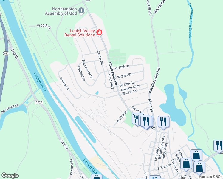 map of restaurants, bars, coffee shops, grocery stores, and more near 2808 West 28th Street in Northampton