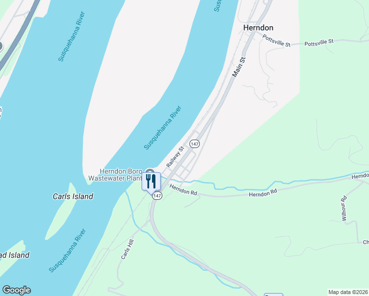 map of restaurants, bars, coffee shops, grocery stores, and more near Railway St in Herndon