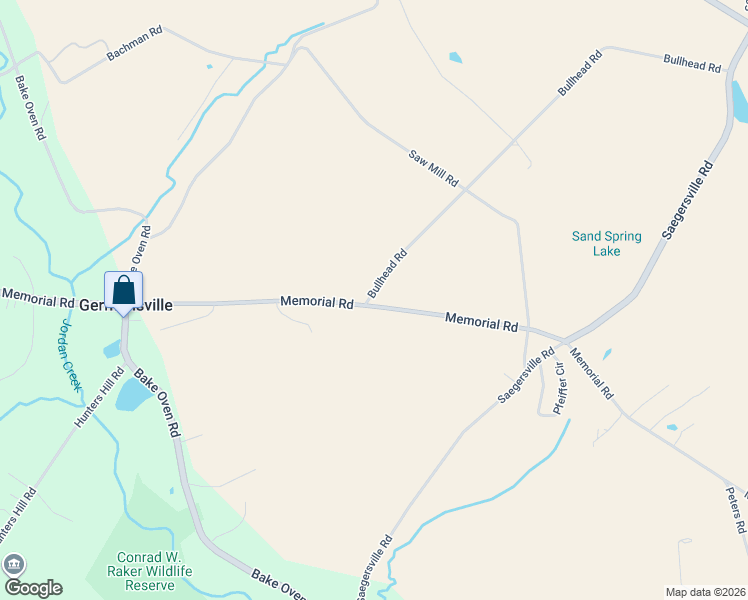 map of restaurants, bars, coffee shops, grocery stores, and more near 5850 Memorial Road in Germansville