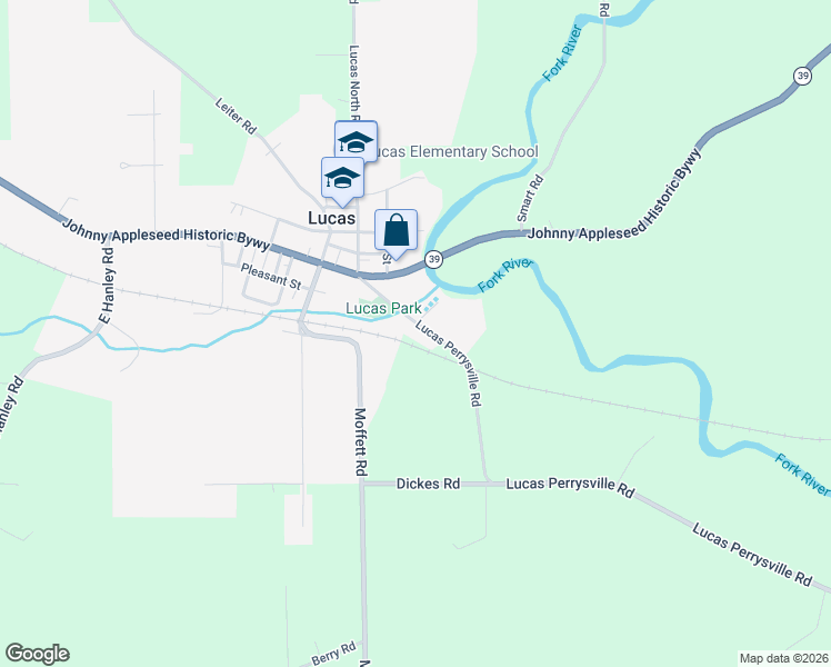 map of restaurants, bars, coffee shops, grocery stores, and more near 2778 Lucas Perrysville Rd in Lucas