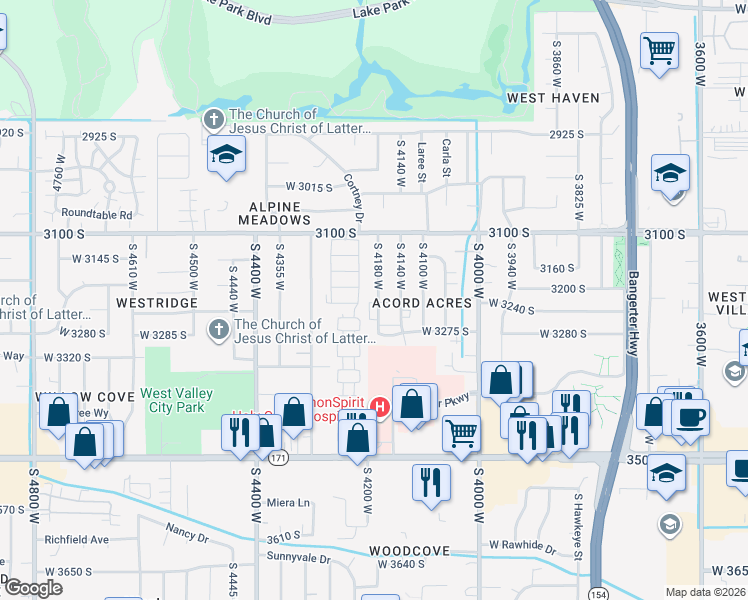 map of restaurants, bars, coffee shops, grocery stores, and more near 3218 South 4180 West in West Valley City