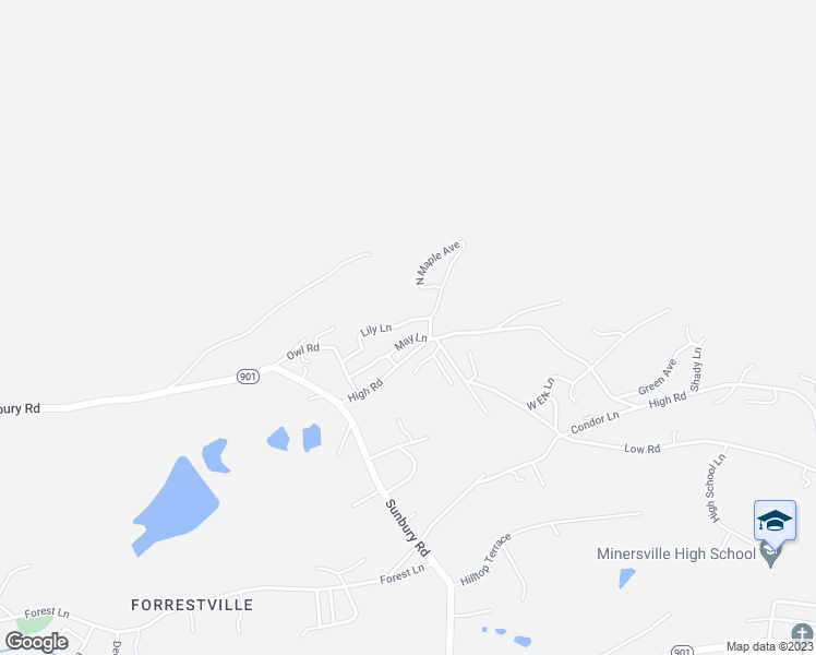 map of restaurants, bars, coffee shops, grocery stores, and more near 46 Lily Lane in Pottsville