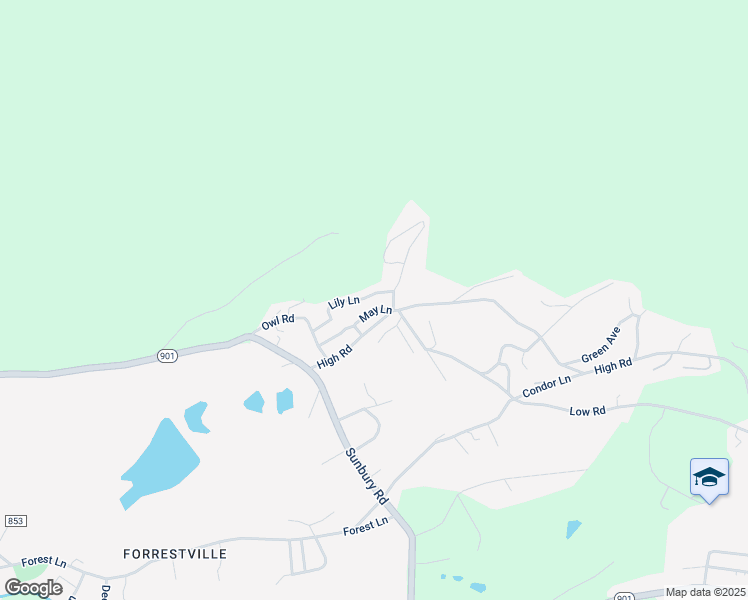 map of restaurants, bars, coffee shops, grocery stores, and more near 46 Lily Lane in Pottsville