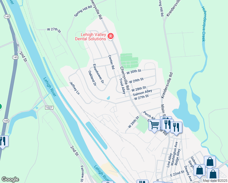 map of restaurants, bars, coffee shops, grocery stores, and more near 3241 Tepes Drive in Northampton