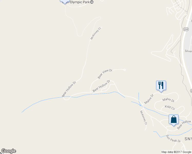 map of restaurants, bars, coffee shops, grocery stores, and more near 4830 Bear View Drive in Park City