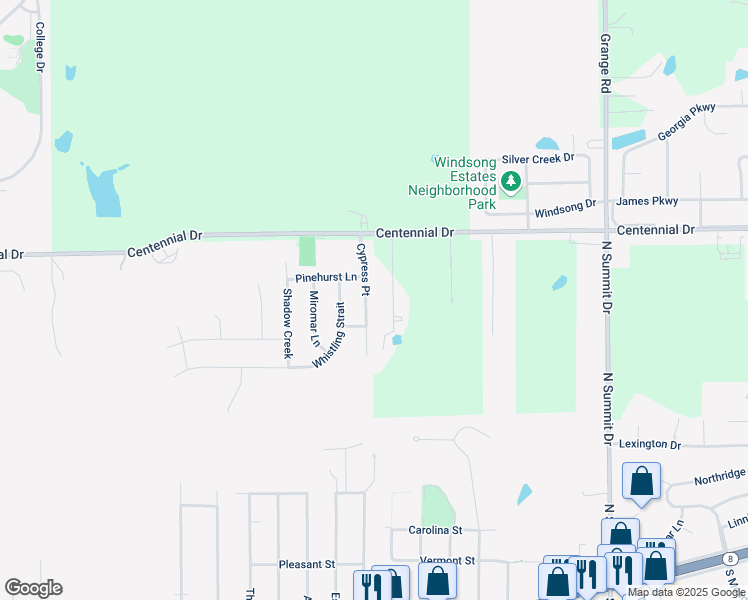 map of restaurants, bars, coffee shops, grocery stores, and more near 206 Cypress Point in Washington