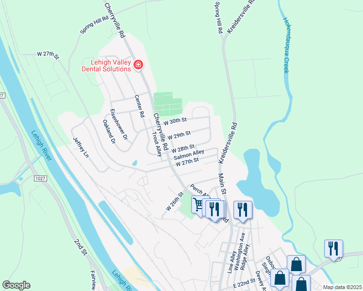 map of restaurants, bars, coffee shops, grocery stores, and more near 181 West 28th Street in Northampton