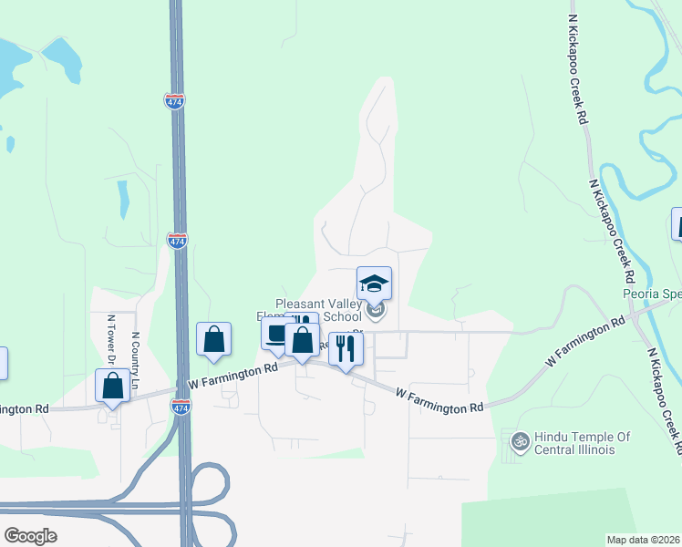 map of restaurants, bars, coffee shops, grocery stores, and more near 4714 West Merol Court in Peoria