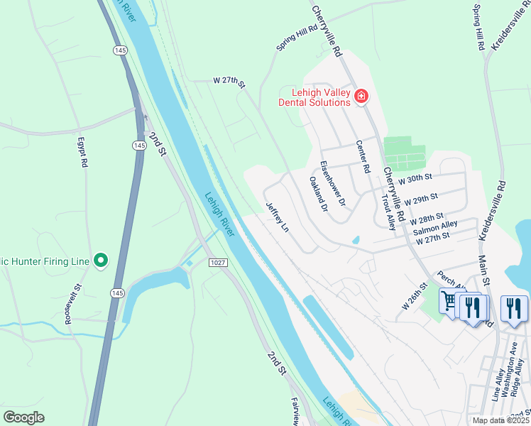 map of restaurants, bars, coffee shops, grocery stores, and more near 154 Jeffrey Lane in Northampton