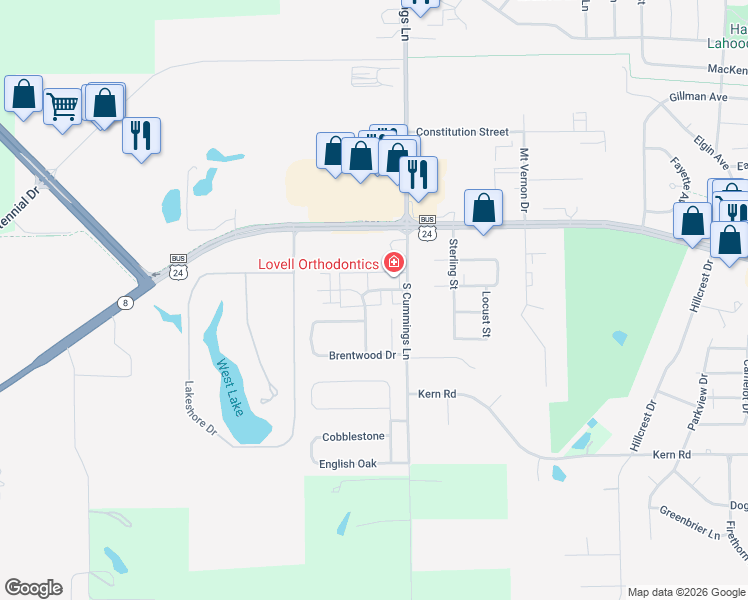 map of restaurants, bars, coffee shops, grocery stores, and more near 1905 Canterbury Drive in Washington
