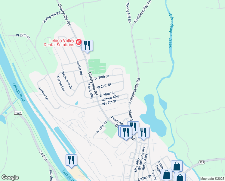 map of restaurants, bars, coffee shops, grocery stores, and more near 155 W 28th St in Northampton