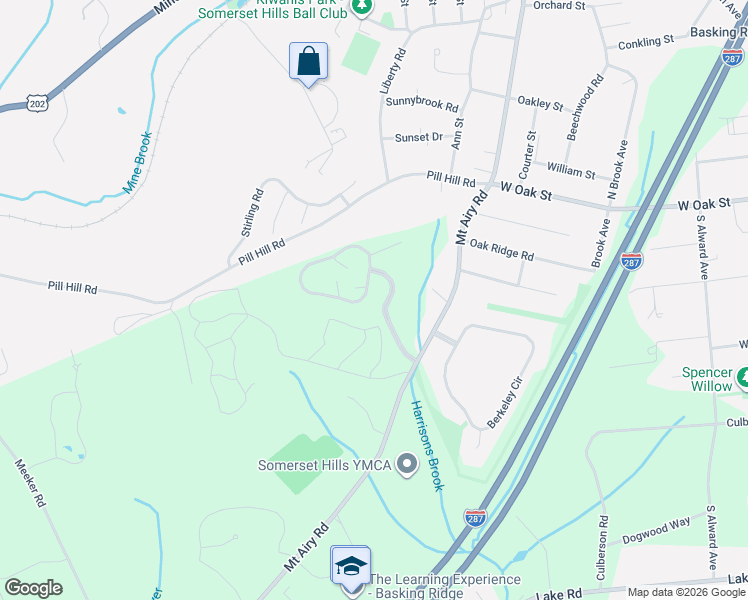 map of restaurants, bars, coffee shops, grocery stores, and more near 48 Countryside Drive in Basking Ridge