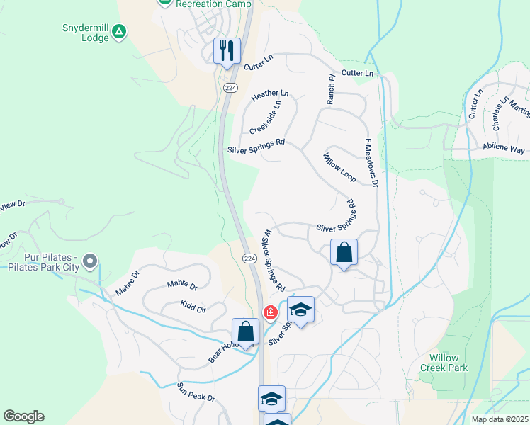 map of restaurants, bars, coffee shops, grocery stores, and more near 1619 Park Place in Park City