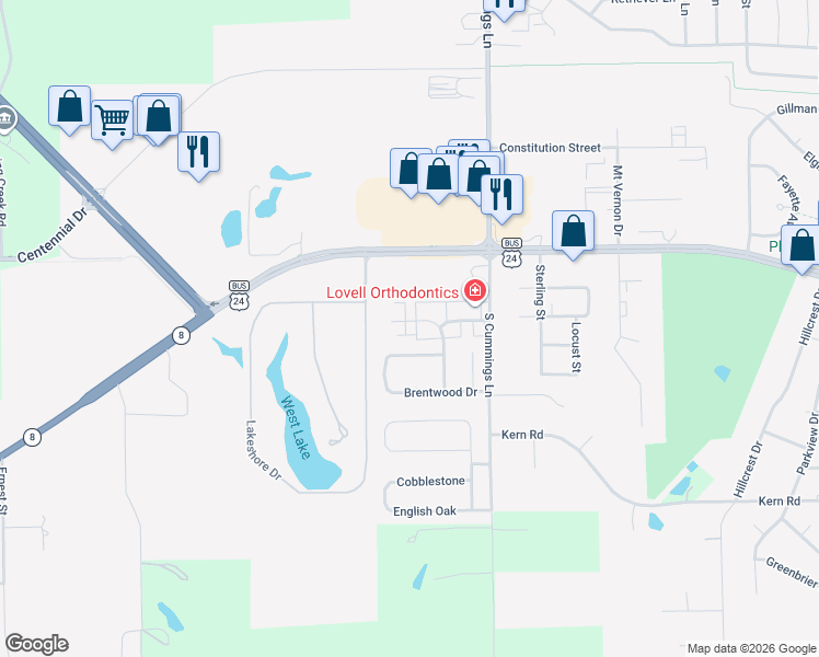 map of restaurants, bars, coffee shops, grocery stores, and more near 1922 Canterbury Drive in Washington