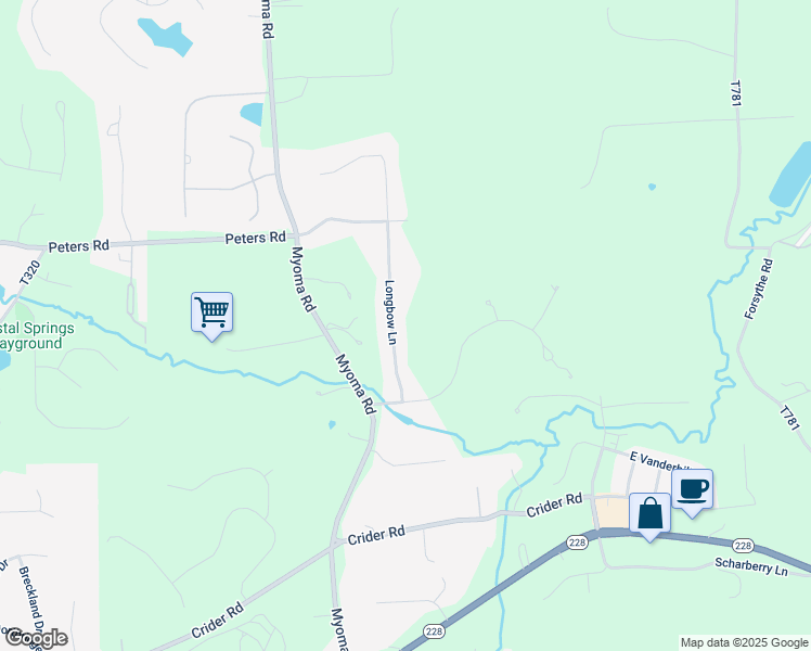 map of restaurants, bars, coffee shops, grocery stores, and more near 211 Longbow Ln in Mars