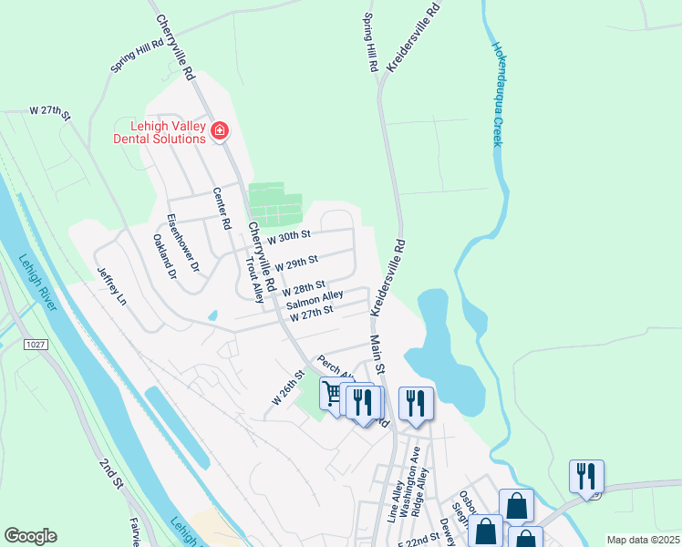 map of restaurants, bars, coffee shops, grocery stores, and more near 110 Boro Vu Drive in Northampton