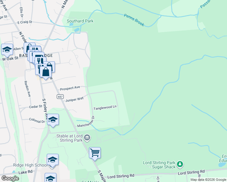 map of restaurants, bars, coffee shops, grocery stores, and more near 90 Juniper Way in Somerset County