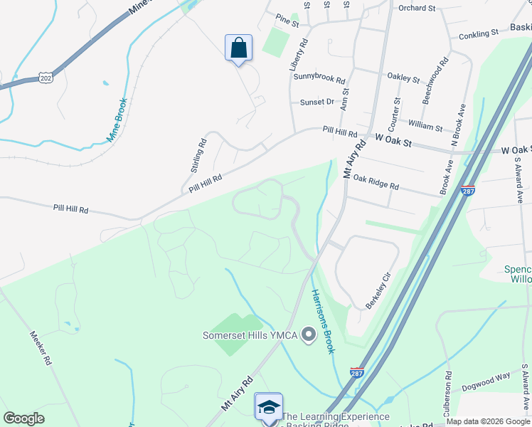 map of restaurants, bars, coffee shops, grocery stores, and more near 62 Countryside Drive in Basking Ridge