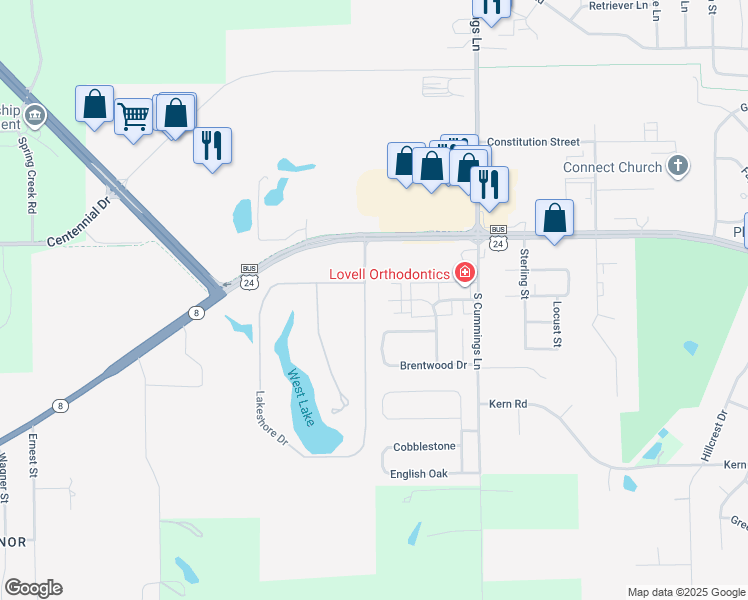 map of restaurants, bars, coffee shops, grocery stores, and more near 1931 Canterbury Drive in Washington