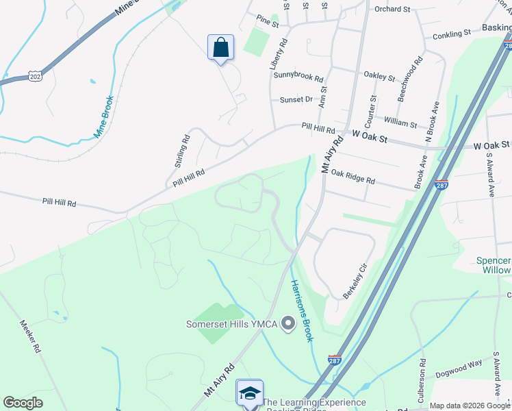 map of restaurants, bars, coffee shops, grocery stores, and more near 62 Countryside Drive in Basking Ridge