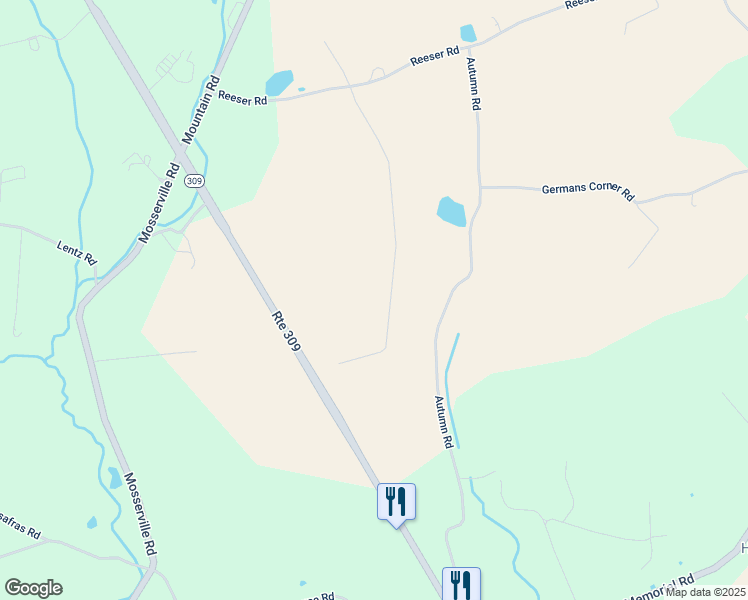 map of restaurants, bars, coffee shops, grocery stores, and more near 7777 Pennsylvania 309 in New Tripoli