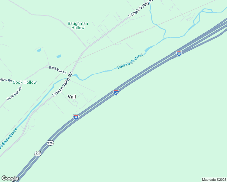 map of restaurants, bars, coffee shops, grocery stores, and more near Interstate 99 in Tyrone