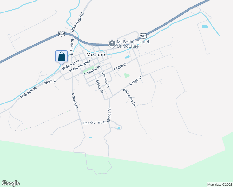map of restaurants, bars, coffee shops, grocery stores, and more near Chule Trail in McClure