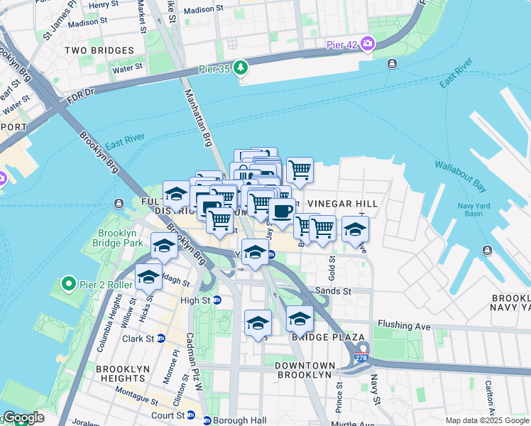 map of restaurants, bars, coffee shops, grocery stores, and more near in Brooklyn