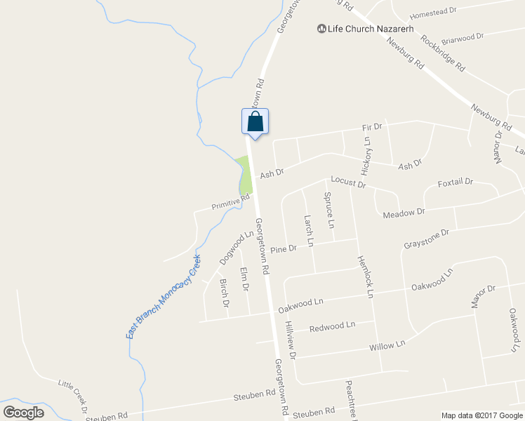 map of restaurants, bars, coffee shops, grocery stores, and more near 464 Georgetown Road in Nazareth
