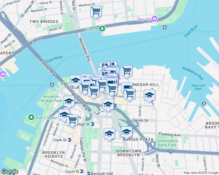 map of restaurants, bars, coffee shops, grocery stores, and more near in Brooklyn