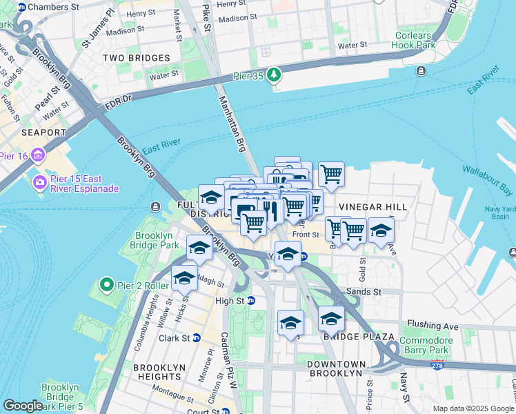 map of restaurants, bars, coffee shops, grocery stores, and more near in Brooklyn