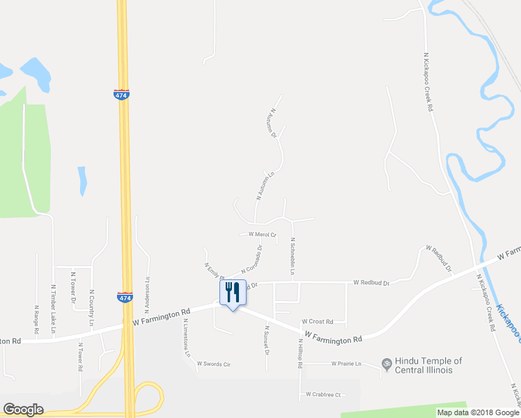 map of restaurants, bars, coffee shops, grocery stores, and more near 1312 North Autumn Lane in Peoria