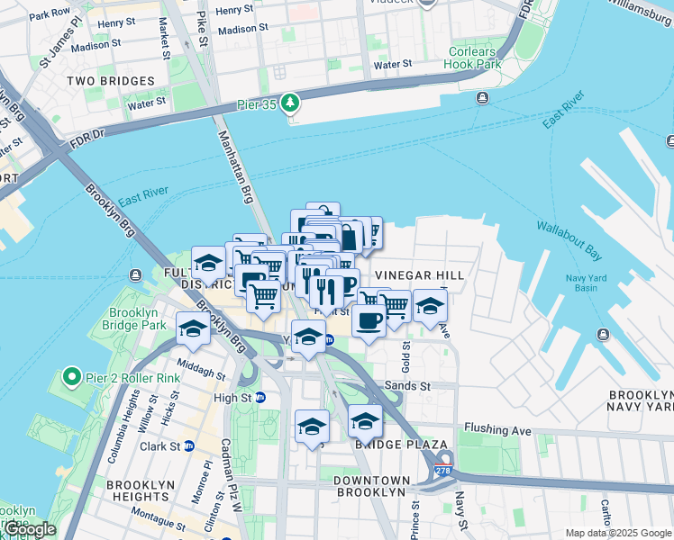 map of restaurants, bars, coffee shops, grocery stores, and more near 6062 John Street in Brooklyn