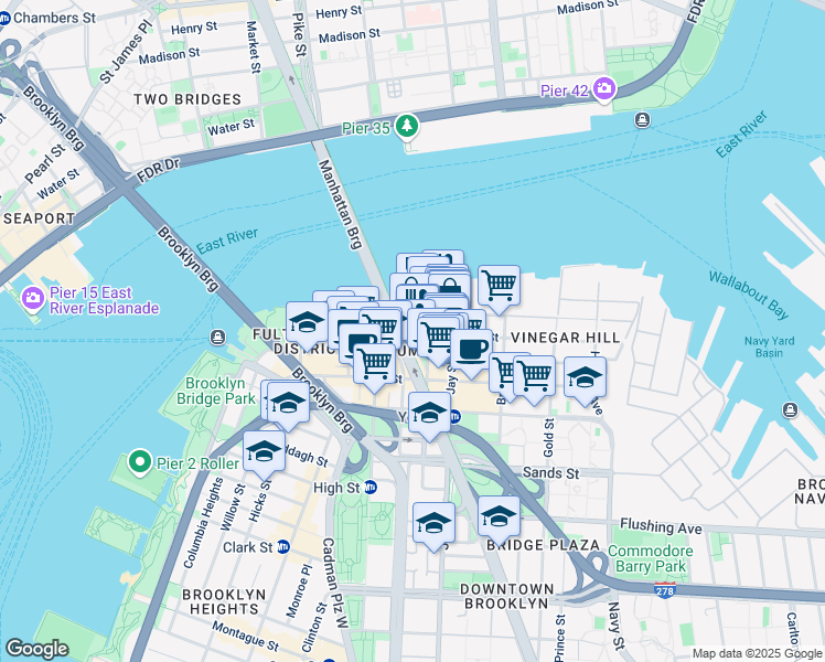 map of restaurants, bars, coffee shops, grocery stores, and more near in Brooklyn