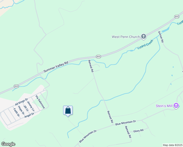 map of restaurants, bars, coffee shops, grocery stores, and more near 28 Retreat Road in New Ringgold