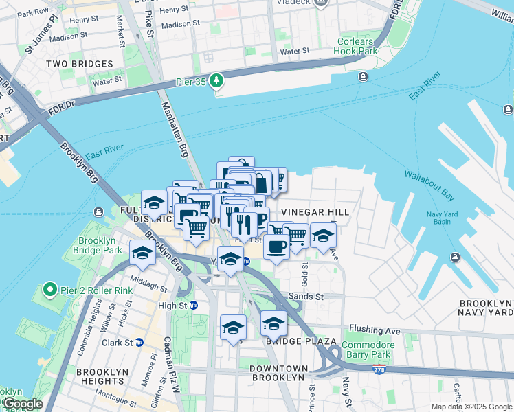 map of restaurants, bars, coffee shops, grocery stores, and more near 6062 John Street in Brooklyn