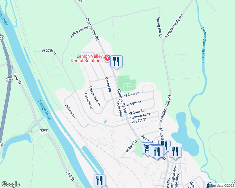 map of restaurants, bars, coffee shops, grocery stores, and more near 3118 Cherryville Road in Northampton