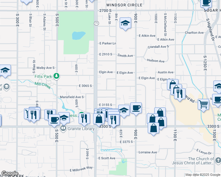 map of restaurants, bars, coffee shops, grocery stores, and more near 769 Barrows Avenue in Salt Lake City