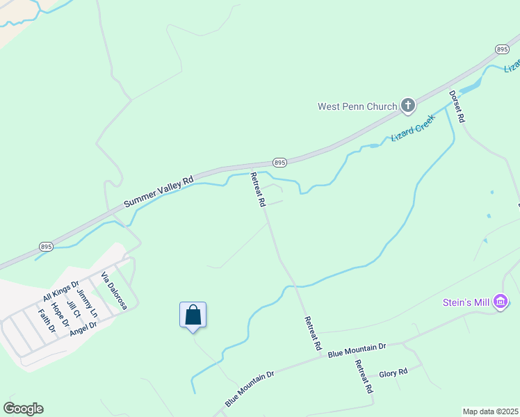 map of restaurants, bars, coffee shops, grocery stores, and more near 28 Retreat Road in New Ringgold