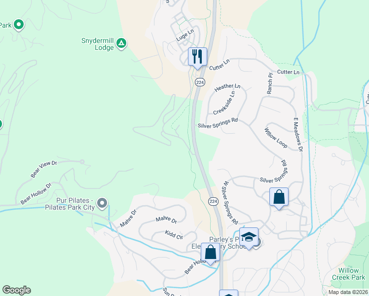 map of restaurants, bars, coffee shops, grocery stores, and more near 5100 Cove Canyon Drive in Park City