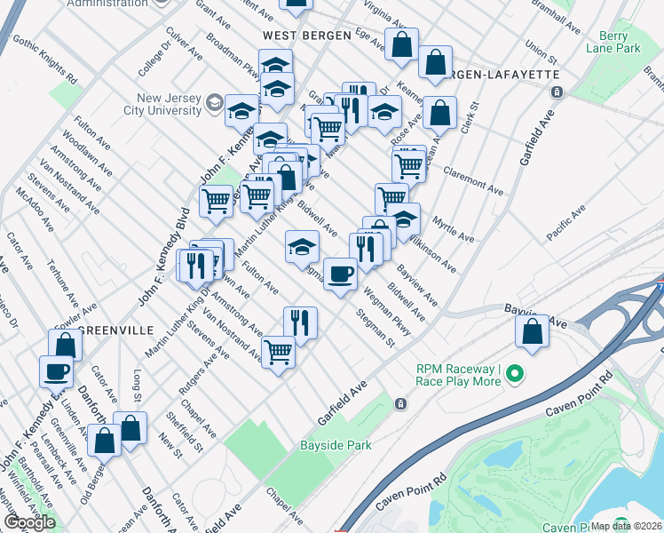 map of restaurants, bars, coffee shops, grocery stores, and more near 113 Wegman Parkway in Jersey City