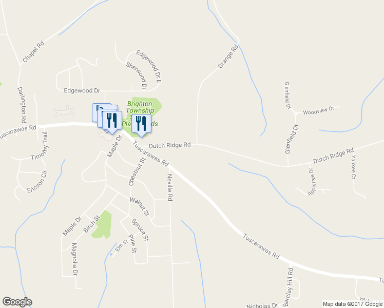 map of restaurants, bars, coffee shops, grocery stores, and more near 5465 Dutch Ridge Road in Beaver
